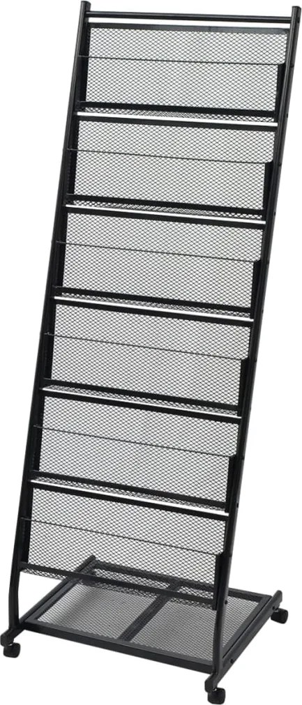 vidaXL Raft reviste A4, 47,5x43x133 cm, negru