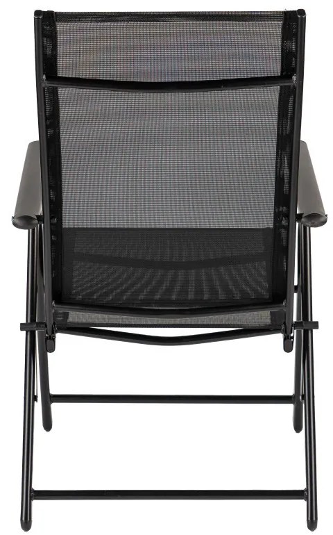 Scaun de grădină pliabil Lugo cu cadru metalic, negru