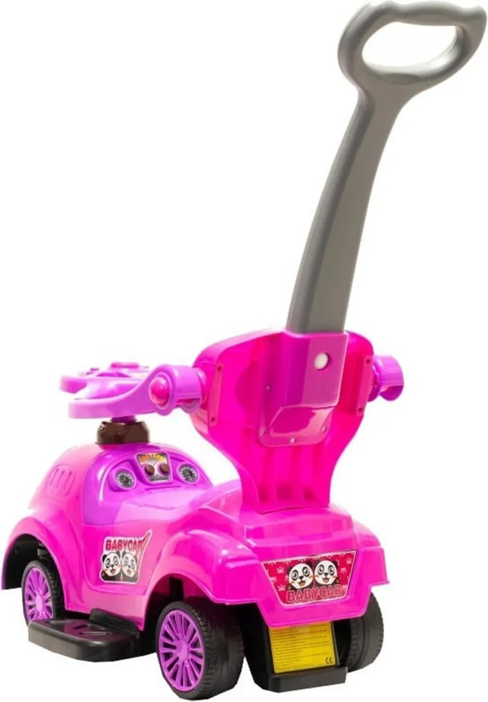 Masinuta copii si bebe NOVOKIDS™ BabyCar, Cu melodii si lumini, Maner de impins pentru parinti detasabil, Functie trotineta fara pedale, Pentru