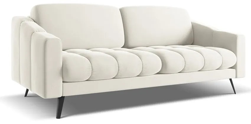 Canapea albă cu tapițerie din catifea 202 cm Nalu – Makamii