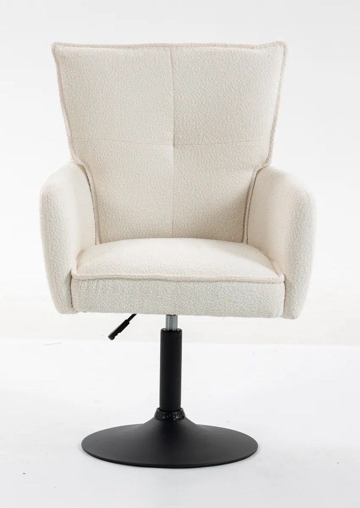 HR250N Scaun Crem Boucle Bază Neagră