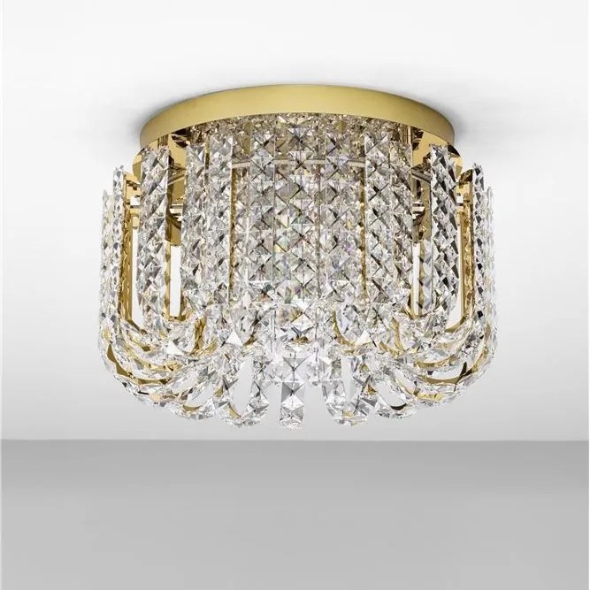 Lustra aplicata LED auriu, cristale sticla CELYSIA 50cm