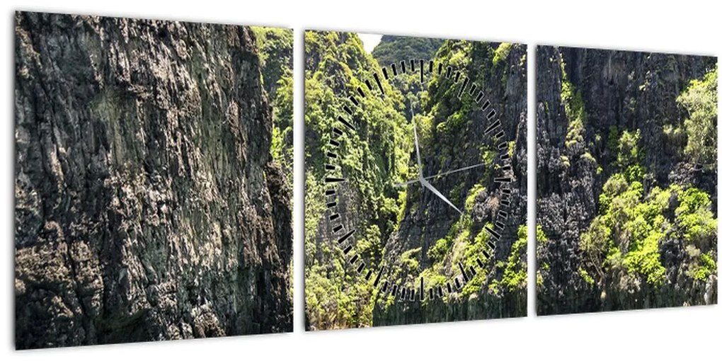 Tablou cu râu montan (cu ceas) (90x30 cm)