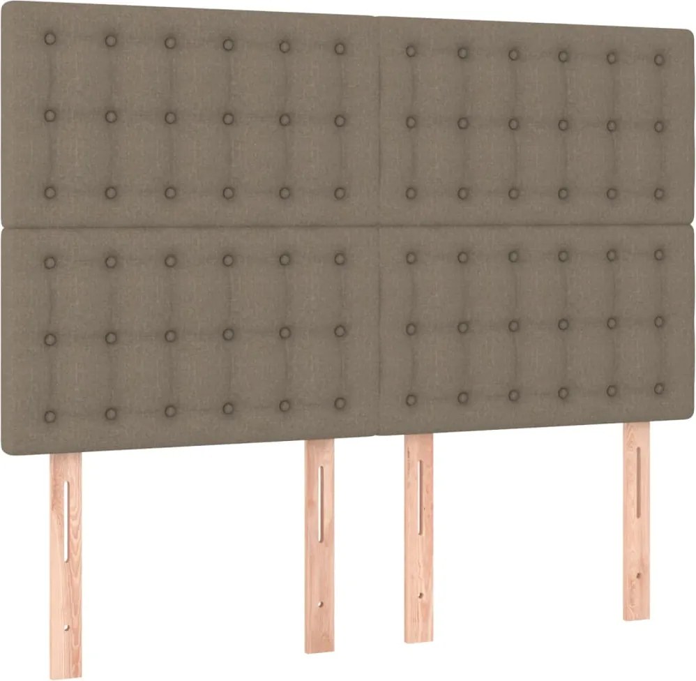 vidaXL Tăblie de pat gri taupe 144x5x118/128 cm, material textil