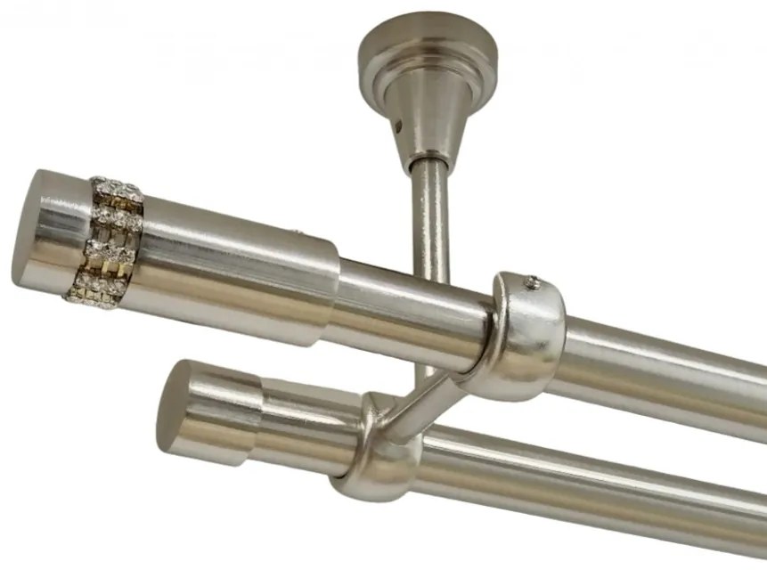 Galerie dubla xantos fara inele prindere tavan 19/19 mm inox (Alege marime: 300 cm)