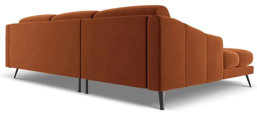 Colțar portocaliu cu tapițerie din catifea (cu colț pe partea stângă) Nalu – Makamii