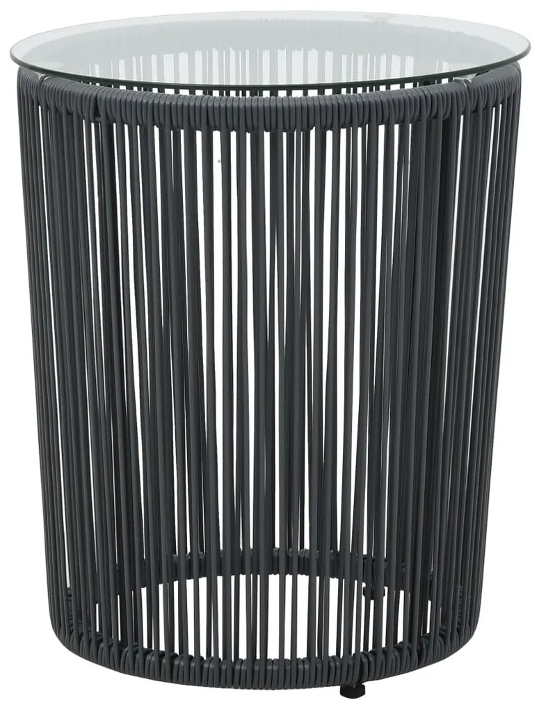 48140 vidaXL Set mobilier de bistro cu perne, 3 piese, antracit, ratan PVC