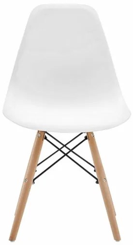 Scaun pentru living si bucatarie HouseXL™ Designer Chair, Pentru casa si gradina, Design ergonomic, Picioare din Lemn Masiv, Max 100 kg, Alb