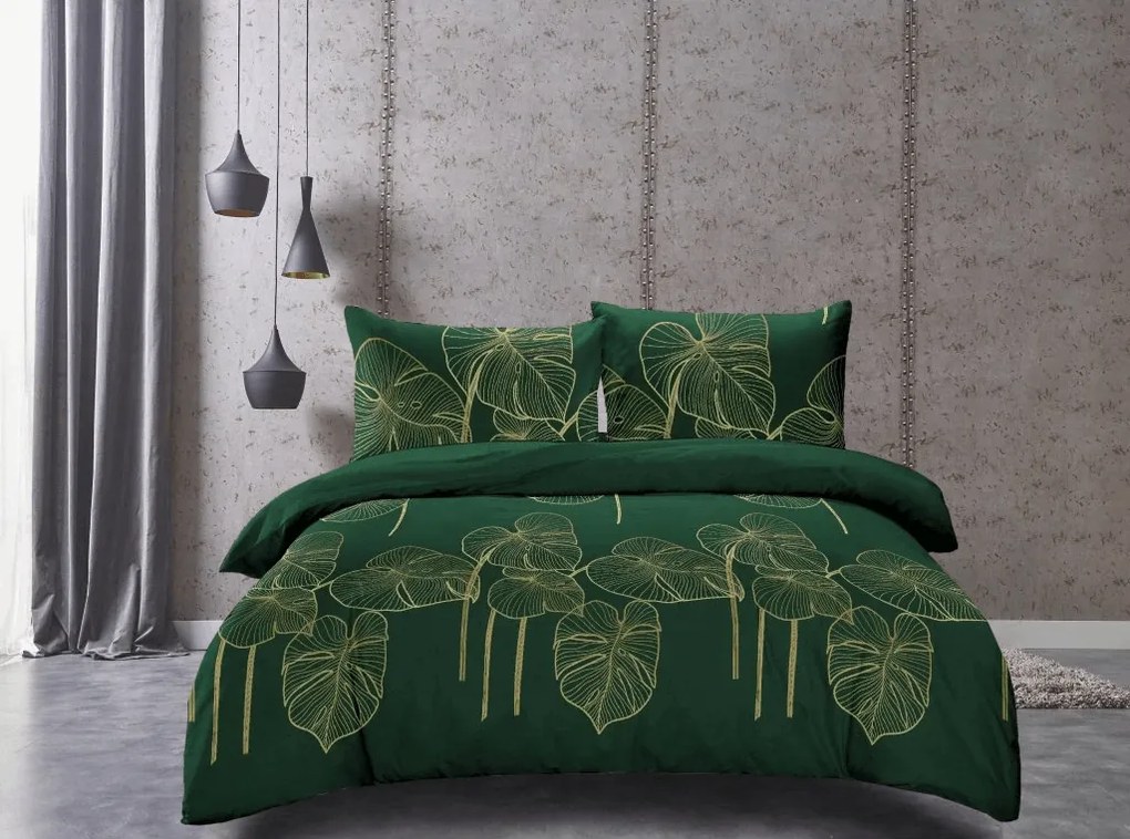 Lenjerie de pat din microfibra VENECIA verde Dimensiune lenjerie de pat: 2 buc 70 x 90 cm | 200 x 220 cm