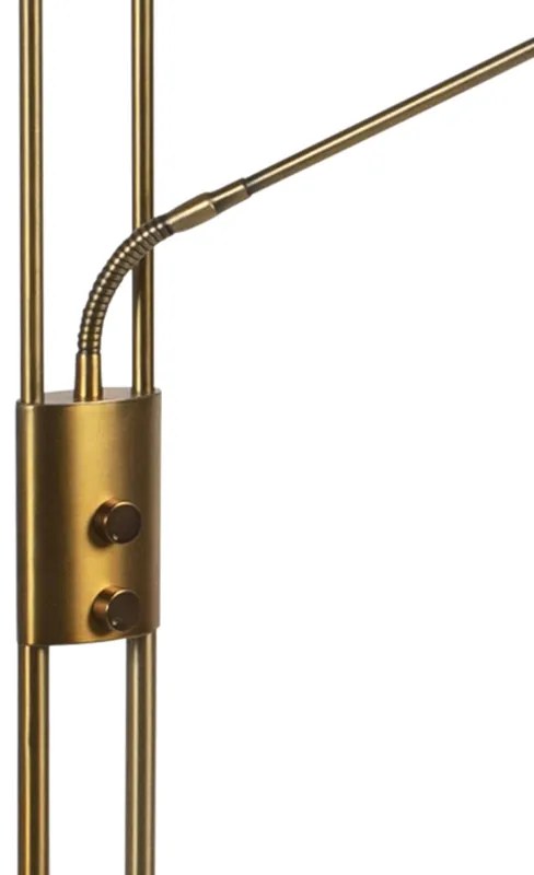 Lampă de podea bronz cu braț de citit inclus LED - Ibiza