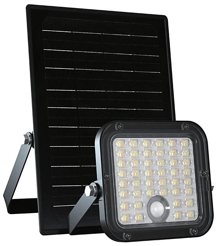 Proiector solar LED reglabil 10W 3,7V 4000/6000K IP65 cu senzor + DO