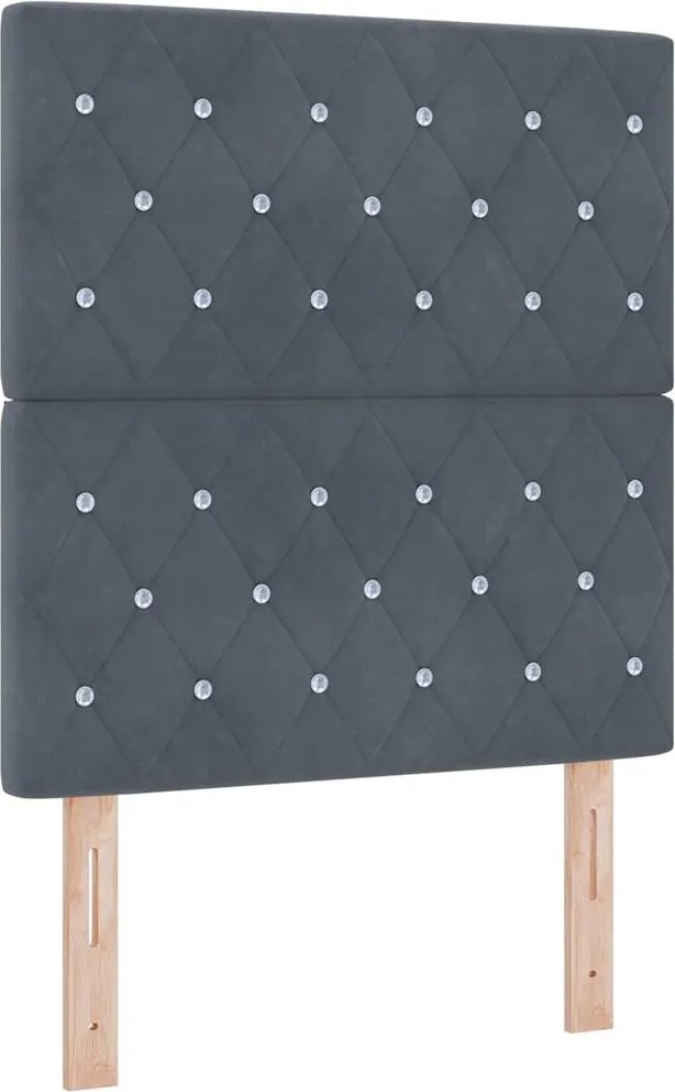 vidaXL Tăblie LED cu benzi LED cu headboard Gri închis 80 cm Catifea