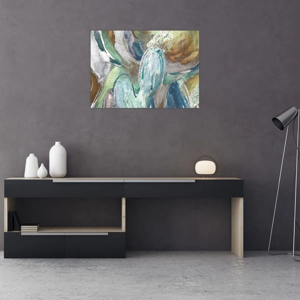 Tablou pe sticlă - Pictura figura abstractă (70x50 cm)