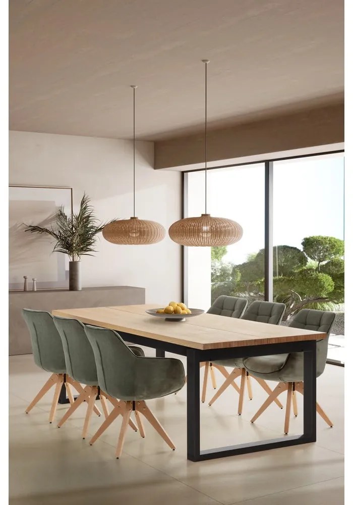 Masă de dining cu blat cu aspect de lemn de stejar 100x220 cm Rina – Marckeric