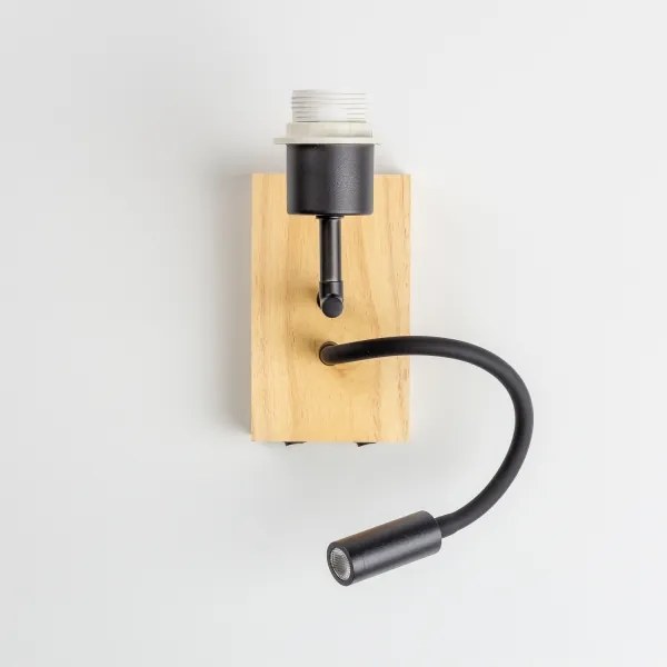 Lampă LED de perete Brilagi NUBILA WOOD 1xE27/25W/230V + LED/3W stejar/gri