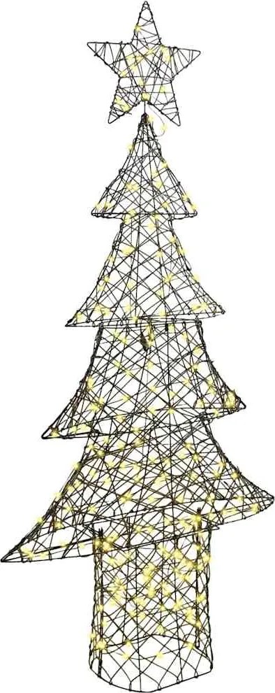 vidaXL Brad de Crăciun cu 240 LED Alb cald 180 cm Ratan