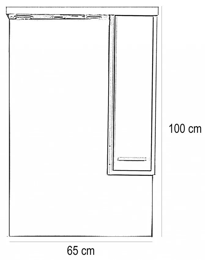 Dulap suspendat cu oglindă Nerva 65 cm, ulm Rauna