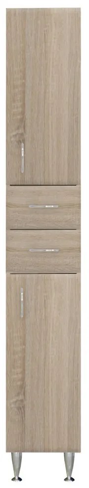 Dulap înalt Bianca Plus 30 cu 2 uși, 2 sertare, culoare stejar sonoma, dreapta