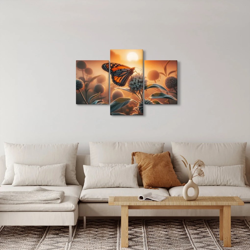 Tablou – Fluture în soare apunând (90x60 cm)