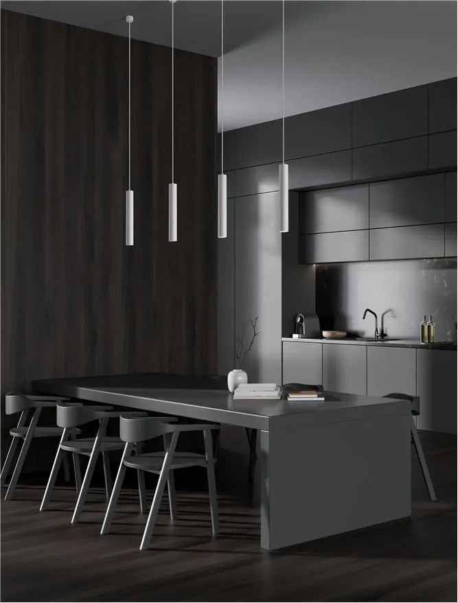 Pendul tubular design modern minimalist SEAWAVE, alb