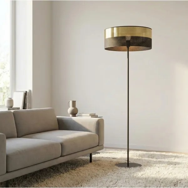 Lampă de podea LUX 1xE27/15W/230V neagră/aurie