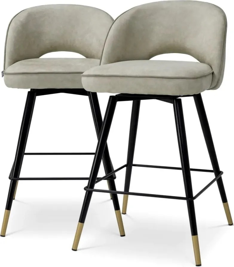 Set de 2 scaune bar design LUX Cliff, Mayer silver