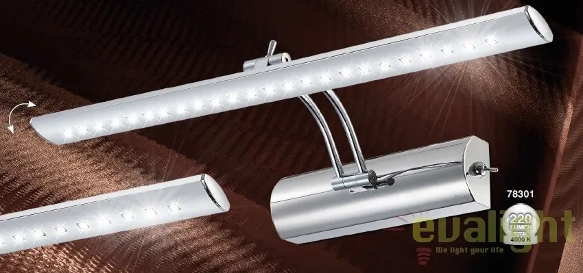 Aplica perete cu iluminat LED pentru oglinda, tablou, Picture I 78301 GL