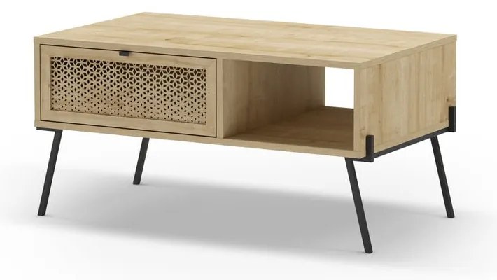 Măsuță de cafea în culoare naturală cu aspect de lemn de stejar 60x100 cm Ecrin – Marckeric