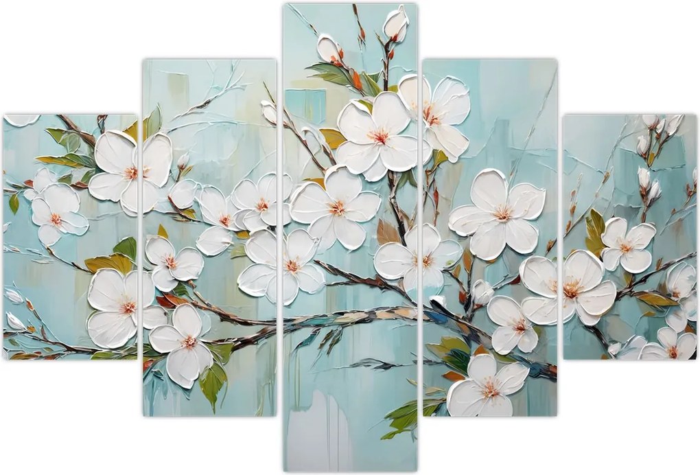 Tablou - Pictură, ramuri de copac înflorit (150x105 cm)