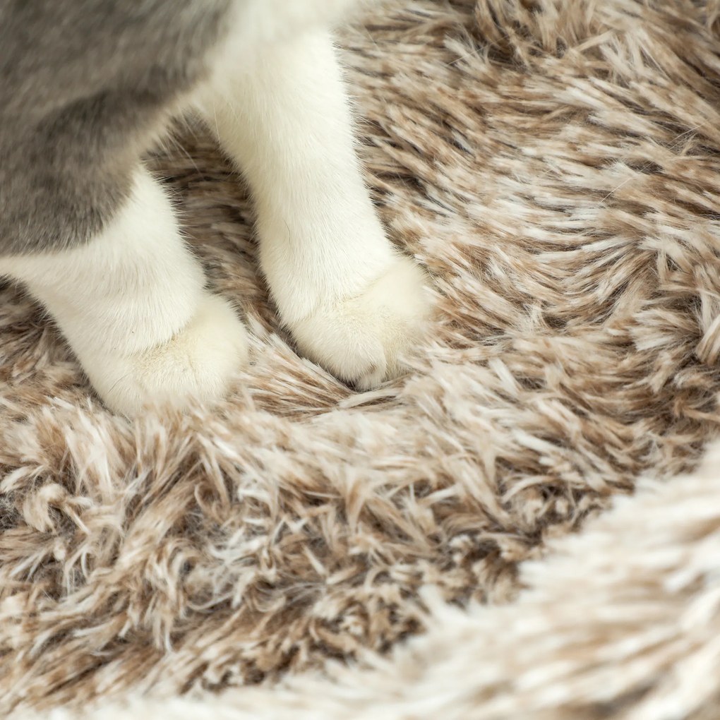 PawHut Pom pentru pisici pom pentru zgâriere pentru pisici pat cu pluș bază mare pentru interior 45lungime x 45lățime x 87înălțime cm maro | Aosom Romania