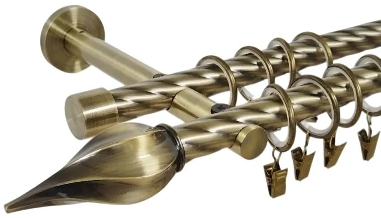 Galerie dubla twist prindere perete picior universal twister 19/19 aur antic (Alege marime: 140 cm)