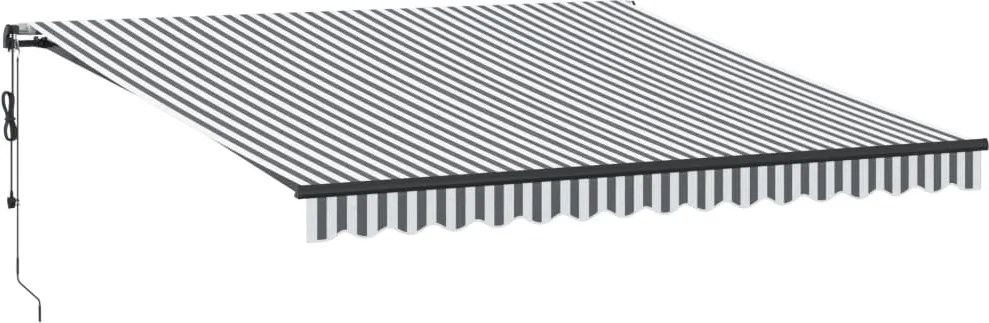 vidaXL Copertină retractabilă automat LED-uri antracit/alb 400x350 cm