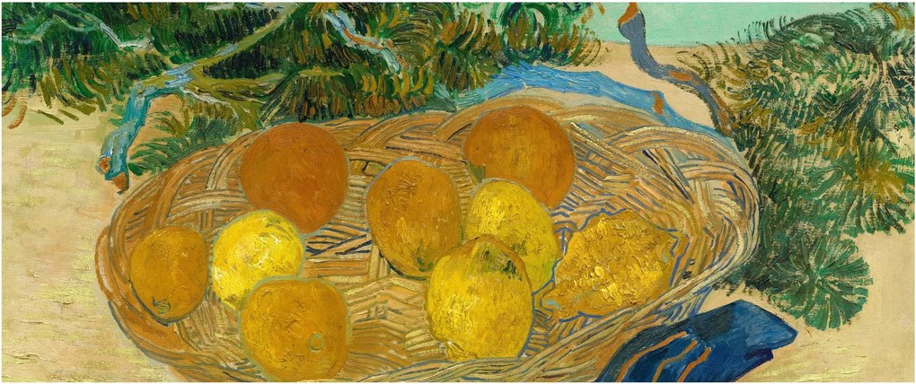 Tablou - Vincent van Gogh, Still Life of Oranges and Lemons with Blue Gloves, reproducere (120x50 cm)