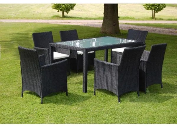 Deuba Set ratan de gradina Berlin 1+6 - negru
