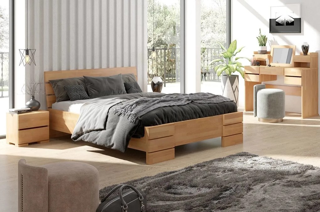 Pat matrimonial 160 cm Lorenskog High (fag). Promo -27%. 800250