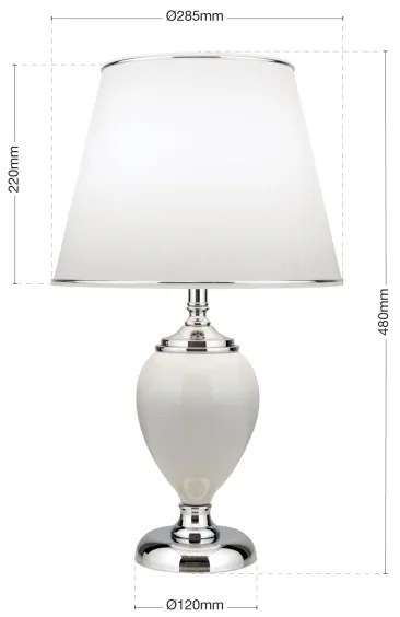 Lampă de masă Orion LA 4-1229 OVUM 1xE27/40W/230V 48 cm ceramică alb/crom
