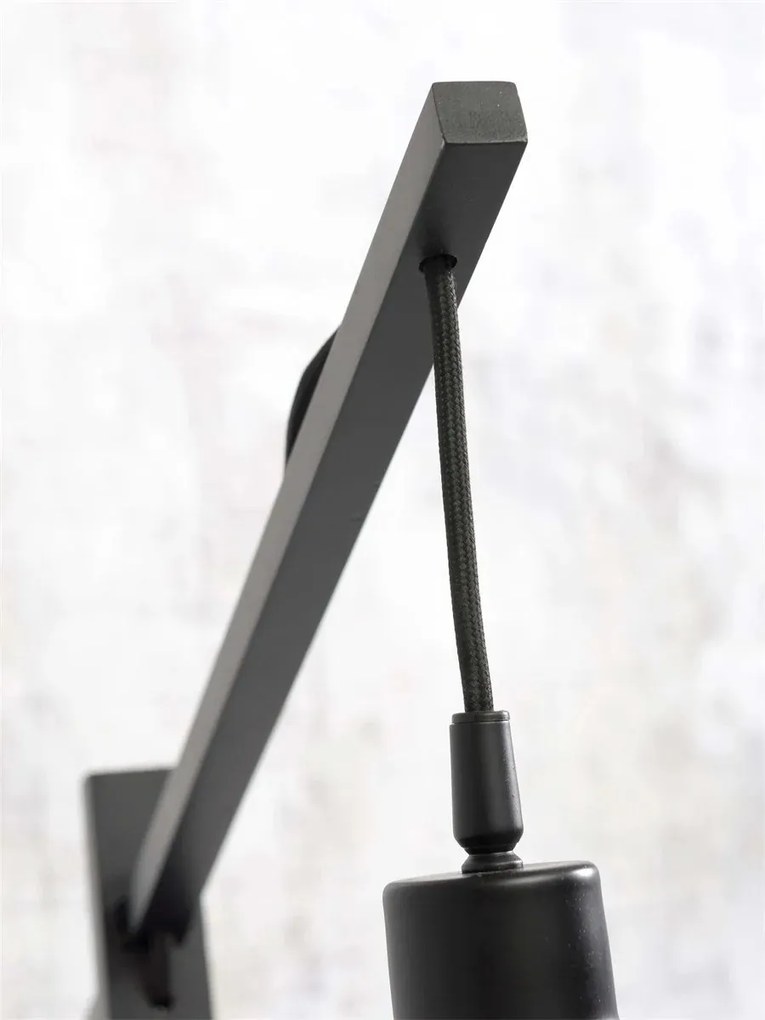 Lampa de podea eco din iuta Iguazu S 40cm, negru