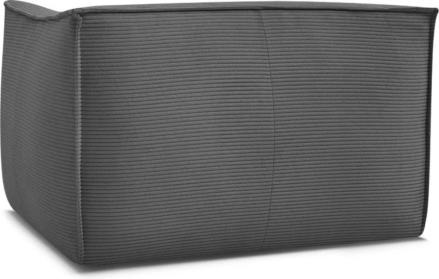 Fotoliu gri închis cu tapițerie din catifea reiată Giorgia – Bobochic Paris