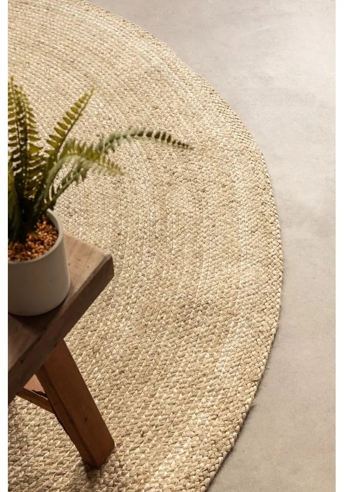 Covor în culoare naturală reversibil rotund din iută ø 100 cm Braided Ivory – Hanse Home