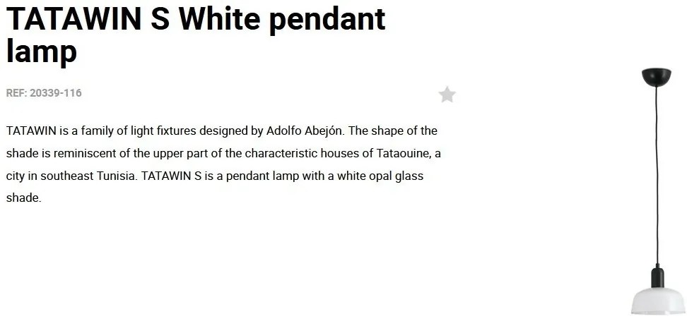 Pendul design modern TATAWIN alb
