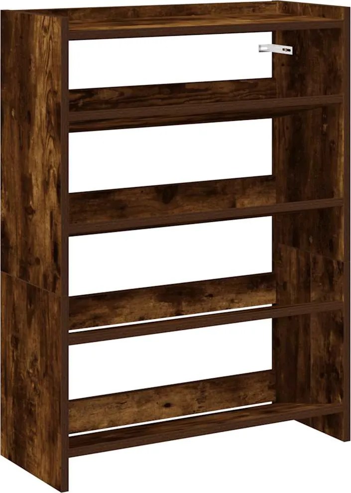 vidaXL Pantofar, stejar fumuriu, 60x25x81 cm, lemn prelucrat