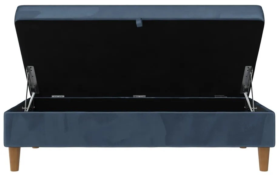 Taburet albastru cu tapițerie din catifea Lilly – Støraa