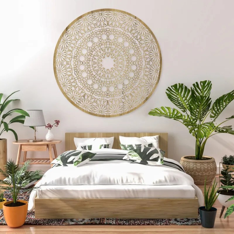SENTOP | Mandala luxoasă din lemn pe perete, decorațiune interioară 3D | HELA