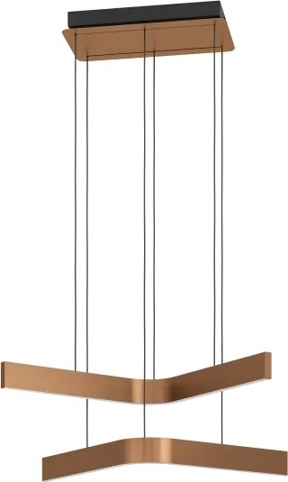 Eglo 901864 - Lustră suspendată pe cablu LED RGBW FOLCINO-Z 2xLED/18W/230V cu dimmer cupru/negru