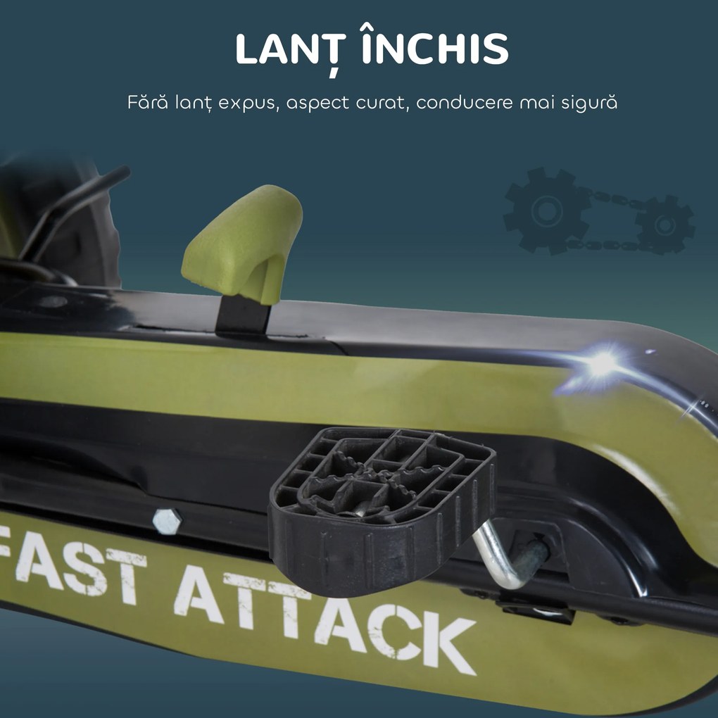 HOMCOM Kart cu Pedale pentru Copii de 3-6 Ani cu Scaun Reglabil și Frână de Mână, 105x54x61 cm, Verde | Aosom Romania