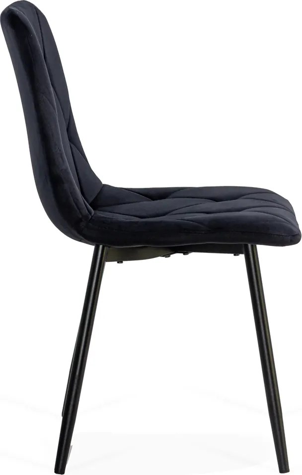 Scaun living din catifea cu structura metalica BUC 210 negru