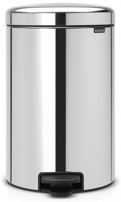 Cos de gunoi cu pedala Brabantia NewIcon 649048, 20 L, Inchidere lina, Baza antiderapanta, Cos interior metalic, Inox