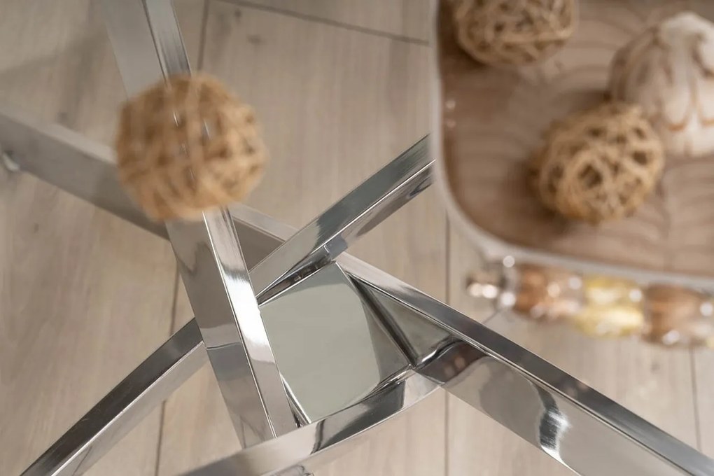 Masa dreptunghiulara Agis II transparent/argintiu L140xl80xh75 cm