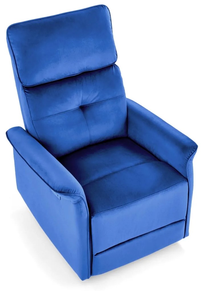 Fotoliu recliner Semir velvet bleumarin H108 cm