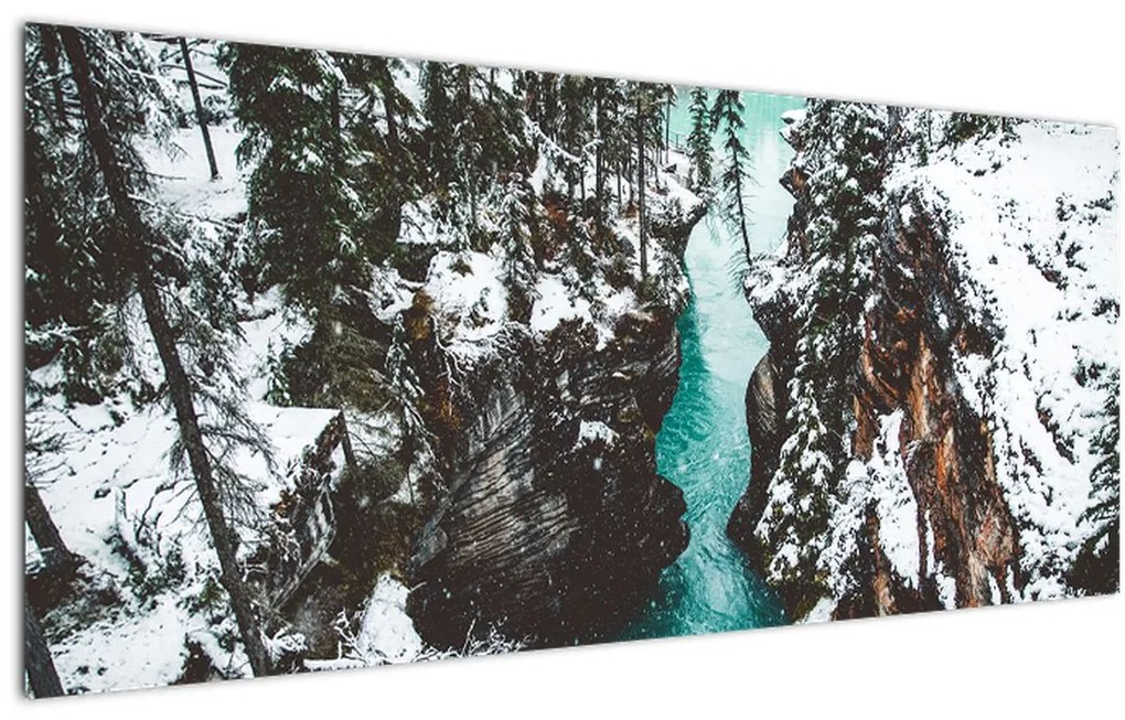 Tablou - râul de munte iarna (120x50 cm)